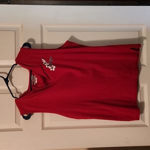 Dale Jr Hase Authentic red v-neck tank